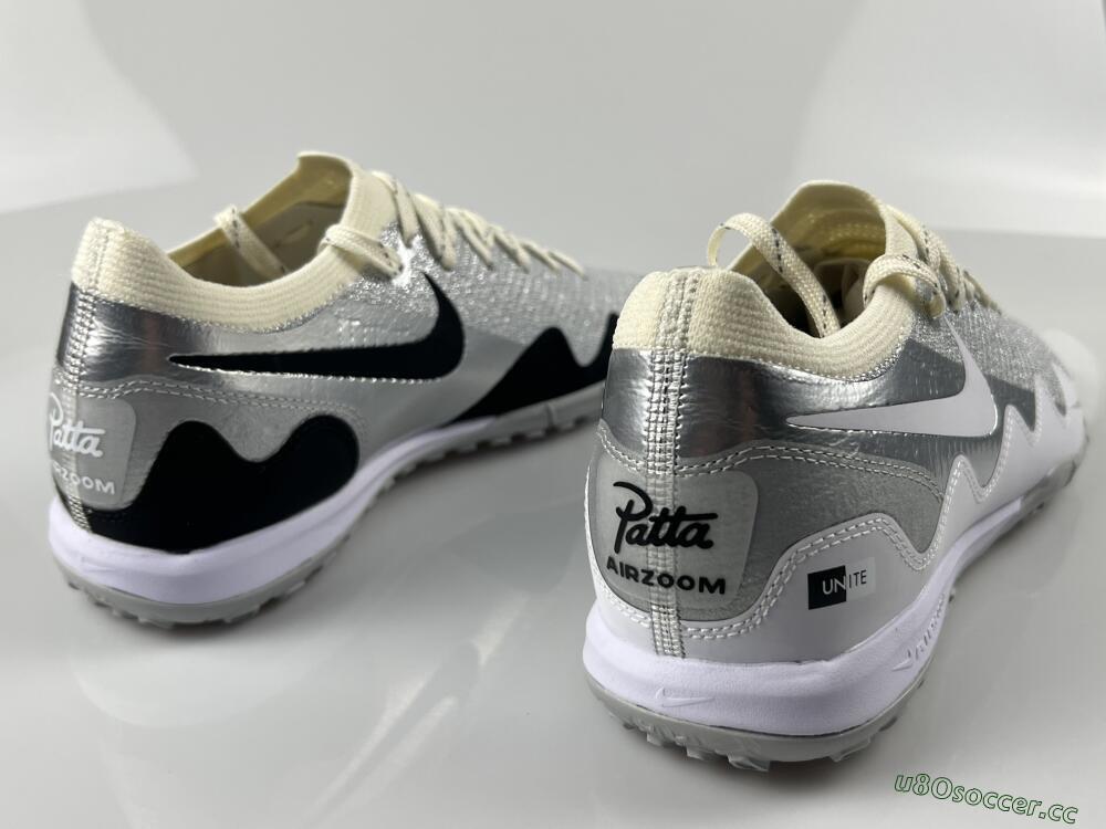 Men's Patta United x Nike Air Zoom Mercurial Vapor 16 Elite TF Artificial Turf Low-Tops Football Shoes - Silver/Black/Silver