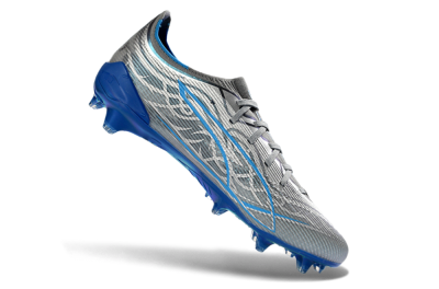 Men's Puma Ultra Ultimate FG Firm Ground Low-Tops Football Boots - Gray/Electric Blue/Deep Ocean
