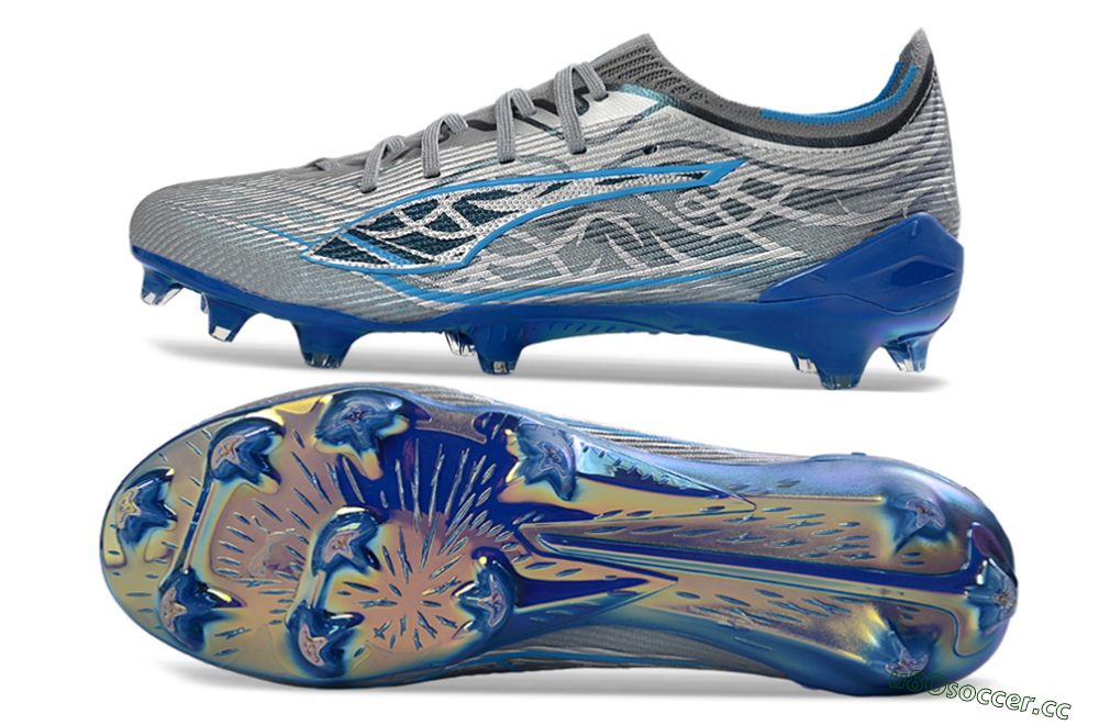 Men's Puma Ultra Ultimate FG Firm Ground Low-Tops Football Boots - Gray/Electric Blue/Deep Ocean 1