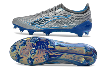 Men's Puma Ultra Ultimate FG Firm Ground Low-Tops Football Boots - Gray/Electric Blue/Deep Ocean