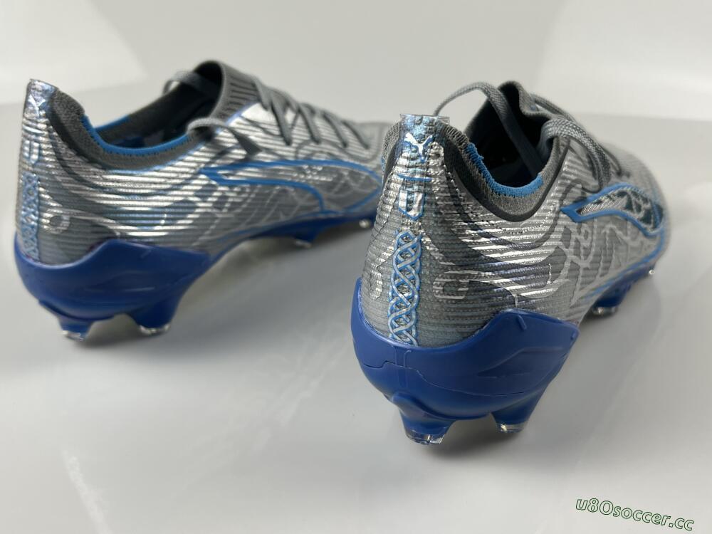 Men's Puma Ultra Ultimate FG Firm Ground Low-Tops Football Boots - Gray/Electric Blue/Deep Ocean