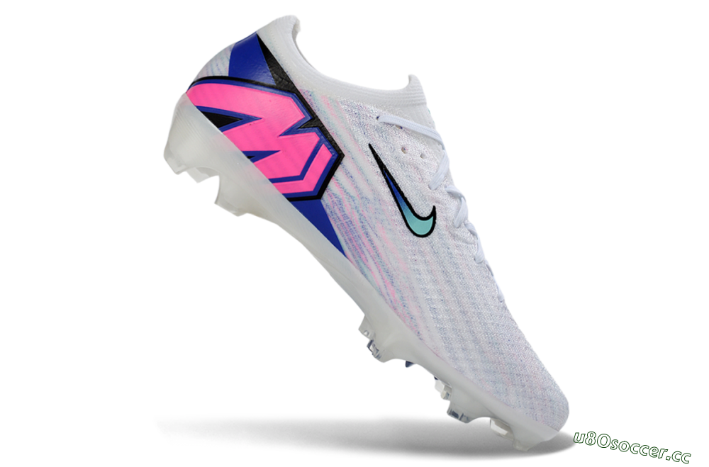 Unisex Nike Air Zoom Mercurial Vapor 16 Elite FG Firm Ground Low-Tops Football Boots - White/Aqua Blue/Misty Pink 3