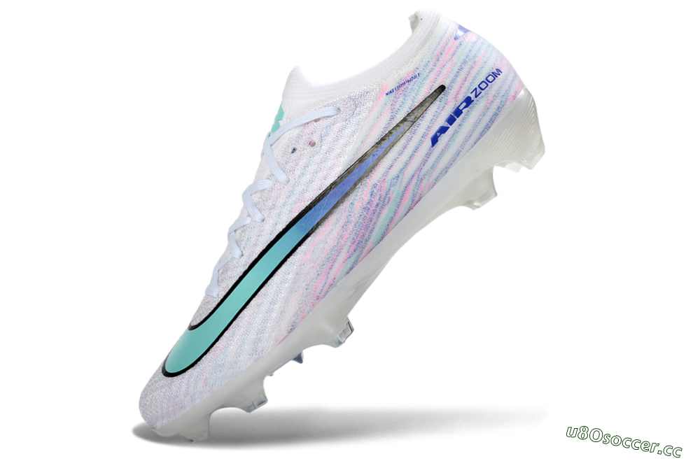 Unisex Nike Air Zoom Mercurial Vapor 16 Elite FG Firm Ground Low-Tops Football Boots - White/Aqua Blue/Misty Pink 4