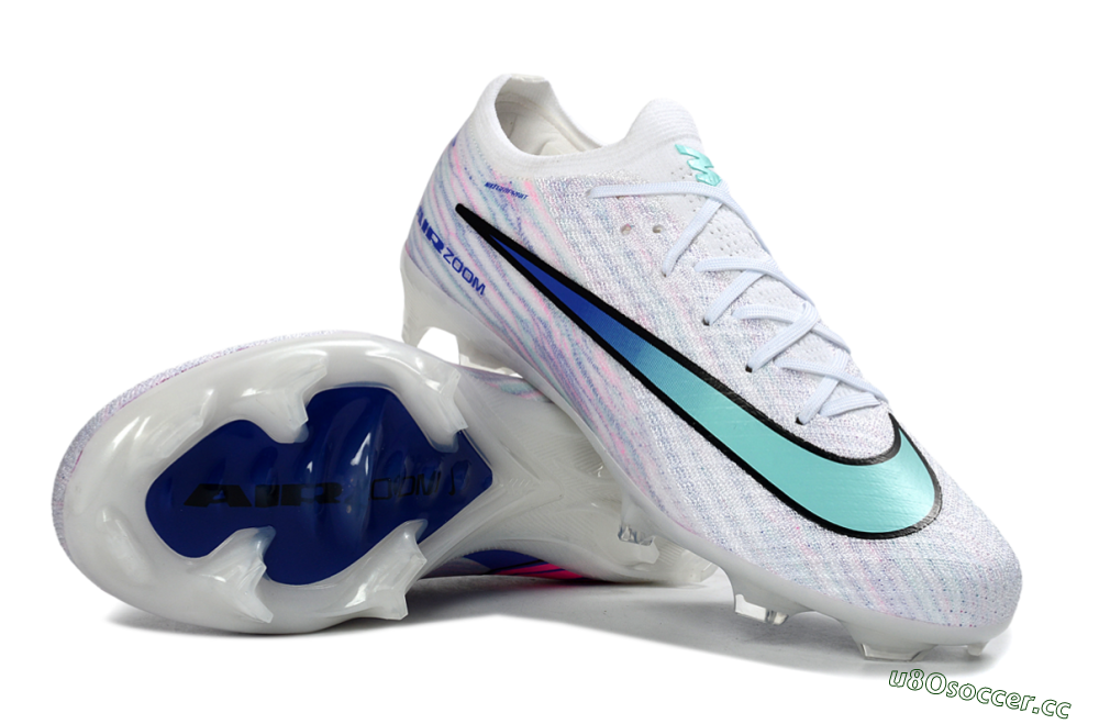Unisex Nike Air Zoom Mercurial Vapor 16 Elite FG Firm Ground Low-Tops Football Boots - White/Aqua Blue/Misty Pink 1
