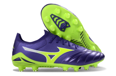 Men's Mizuno Morelia Neo 4 FG Firm Ground Low-Tops Football Boots - Purple/Vibrant Green/Deep Violet