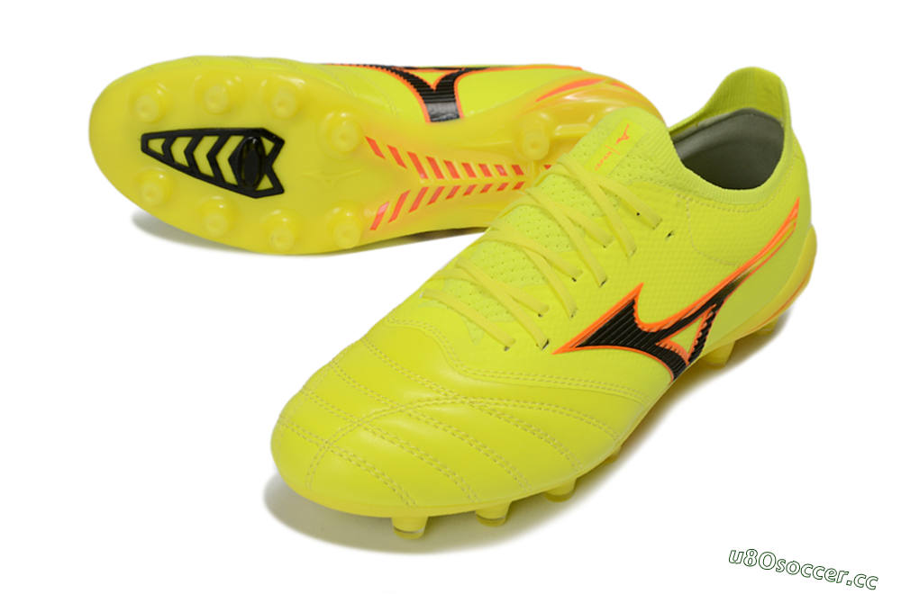 Men's Mizuno Morelia Neo 4 FG Firm Ground Low-Tops Football Boots - Yellow/Electric Yellow/Black 3