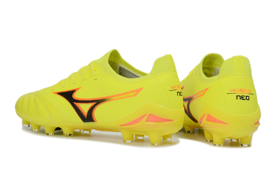 Men's Mizuno Morelia Neo 4 FG Firm Ground Low-Tops Football Boots - Yellow/Electric Yellow/Black
