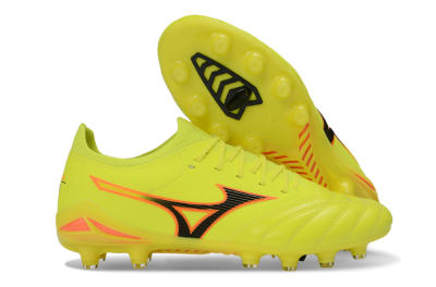 Men's Mizuno Morelia Neo 4 FG Firm Ground Low-Tops Football Boots - Yellow/Electric Yellow/Black