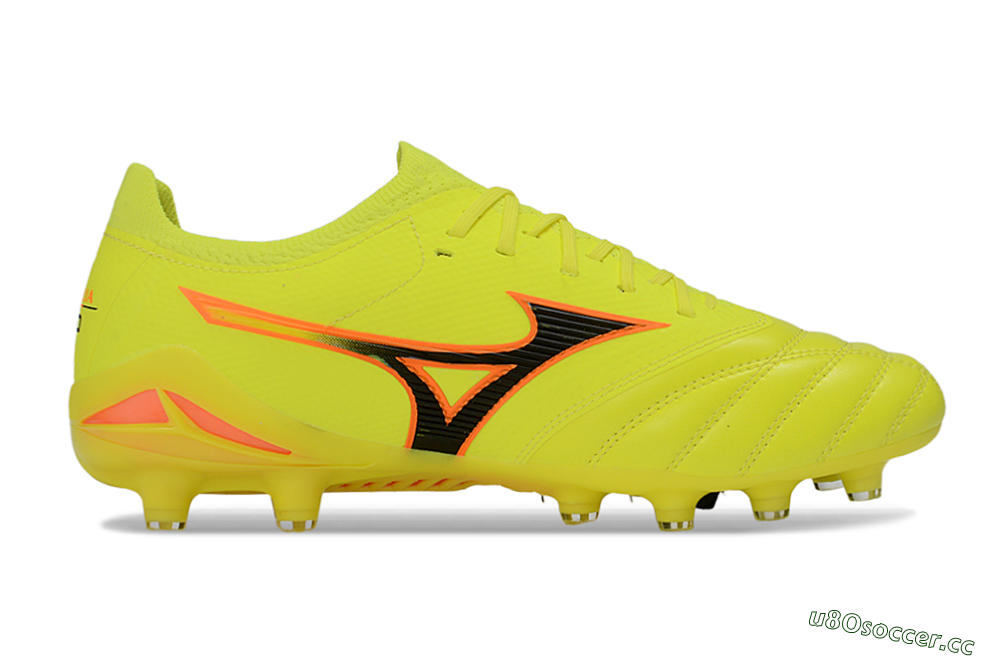 Men's Mizuno Morelia Neo 4 FG Firm Ground Low-Tops Football Boots - Yellow/Electric Yellow/Black 5
