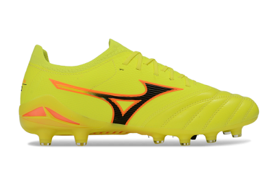 Men's Mizuno Morelia Neo 4 FG Firm Ground Low-Tops Football Boots - Yellow/Electric Yellow/Black