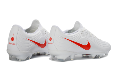 Men's Nike Tiempo Legend 10 Elite FG Firm Ground Low-Tops Football Boots - White/Coral Red/Deep Blue