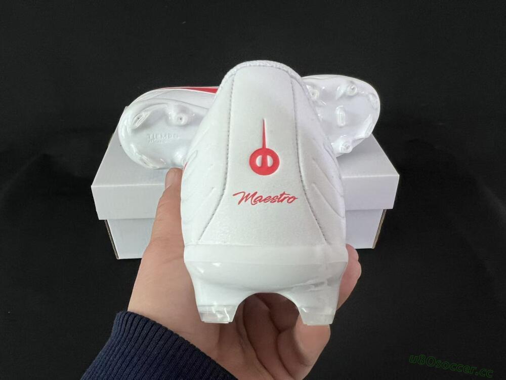 Men's Nike Tiempo Legend 10 Elite FG Firm Ground Low-Tops Football Boots - White/Coral Red/Deep Blue