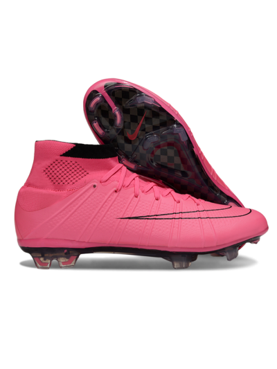 Men's Nike Zoom Mercurial Superfly 4 Elite FG Firm Ground High-Tops Football Boots - Pink/Vibrant Pink/Jet Black
