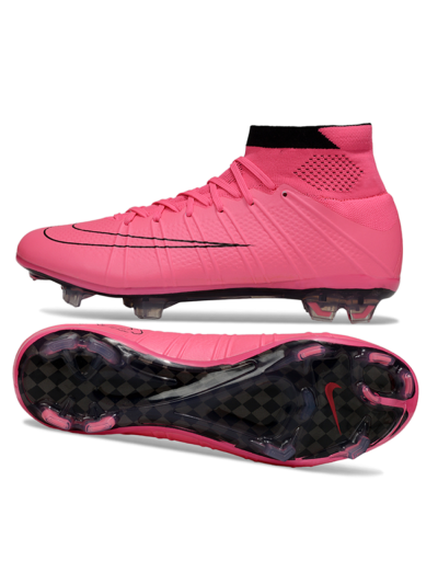 Men's Nike Zoom Mercurial Superfly 4 Elite FG Firm Ground High-Tops Football Boots - Pink/Vibrant Pink/Jet Black
