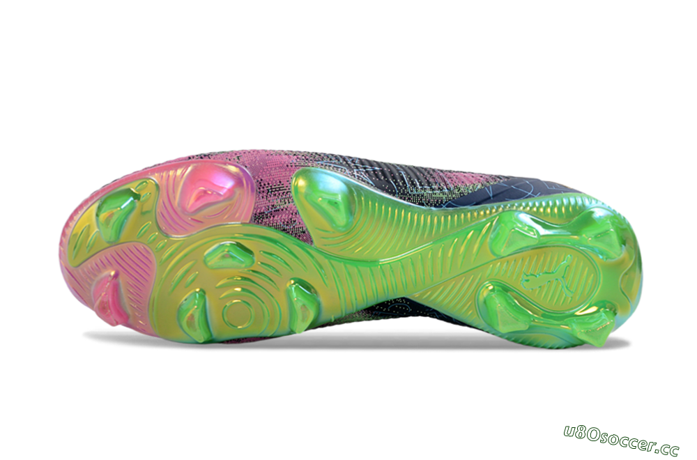 Men's Puma Future 8 Ultimate FG Firm Ground Low-Tops Football Boots - Navy/Electric Green/Fuchsia Pink 6