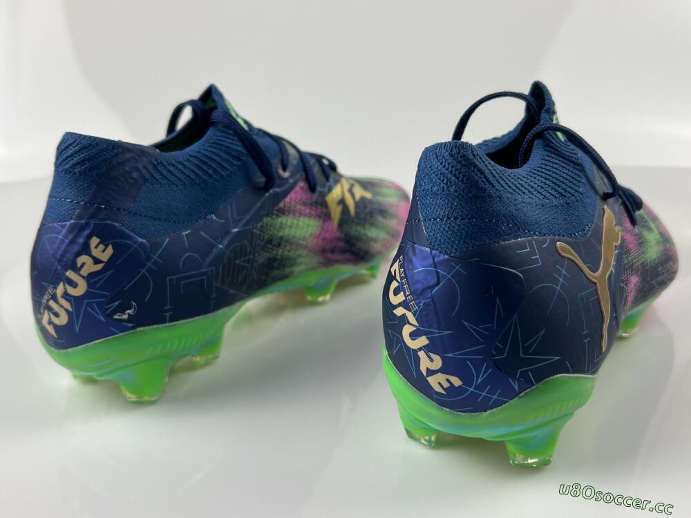 Men's Puma Future 8 Ultimate FG Firm Ground Low-Tops Football Boots - Navy/Electric Green/Fuchsia Pink