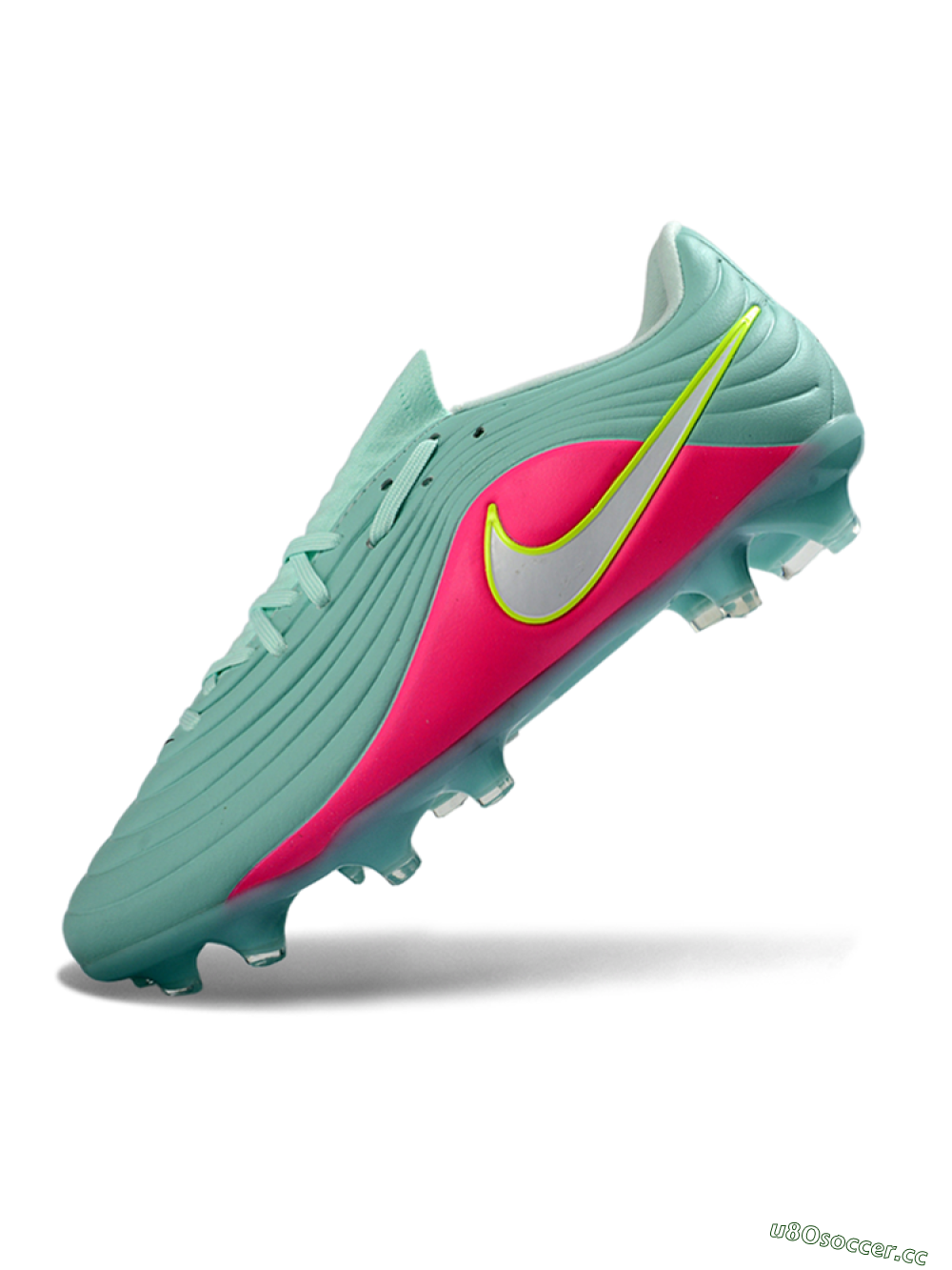 Men's Nike Tiempo Legend 11 Elite FG Firm Ground Low-Tops Football Boots - Aqua/Neon Pink/Lime Green 5