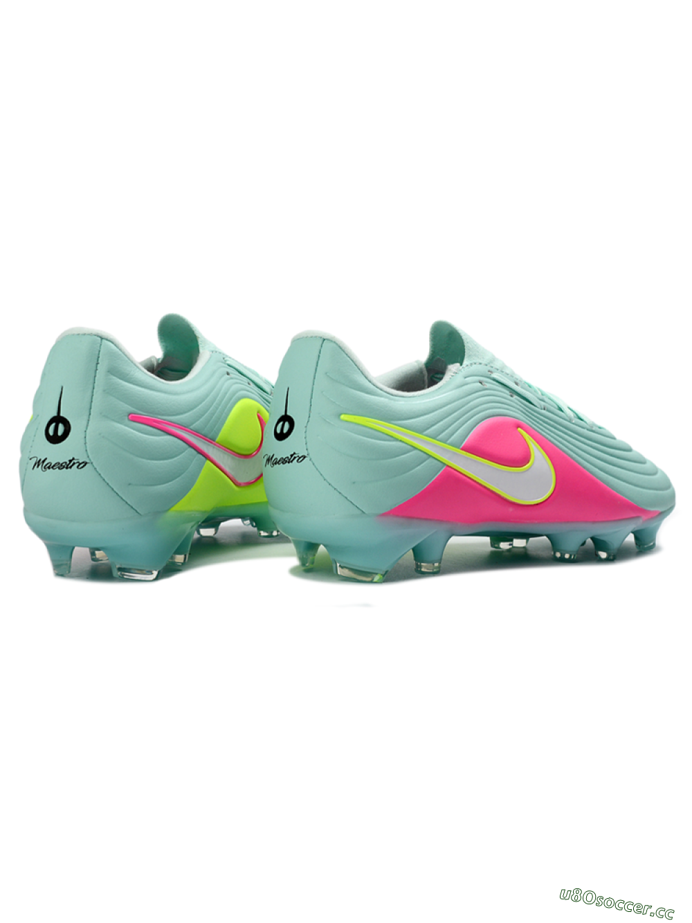 Men's Nike Tiempo Legend 11 Elite FG Firm Ground Low-Tops Football Boots - Aqua/Neon Pink/Lime Green 6