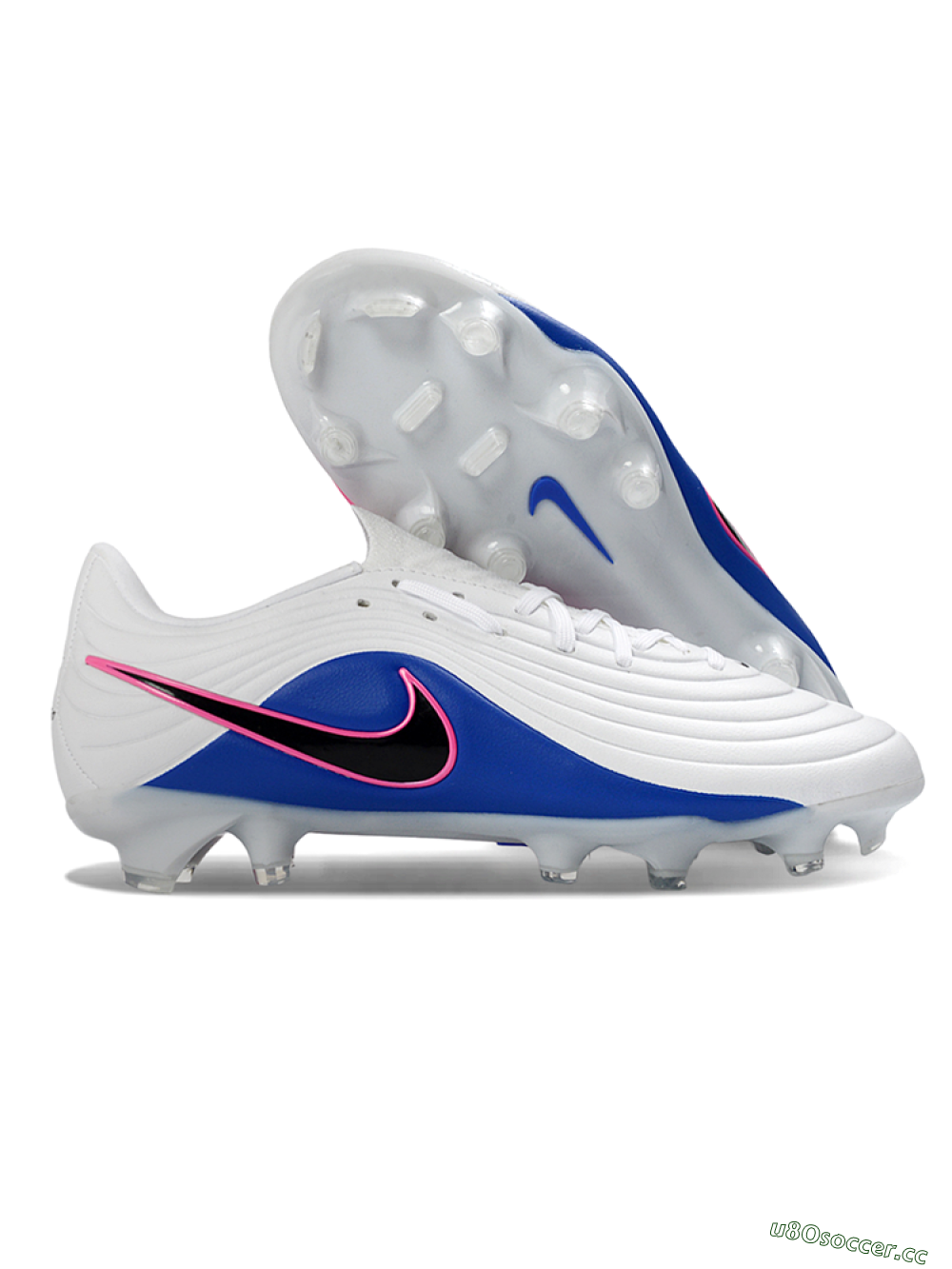 Men's Nike Tiempo Legend 11 Elite FG Firm Ground Low-Tops Football Boots - White/Electric Blue/Fusion Pink 2