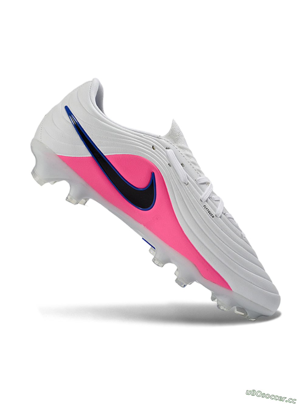 Men's Nike Tiempo Legend 11 Elite FG Firm Ground Low-Tops Football Boots - White/Electric Blue/Fusion Pink 4