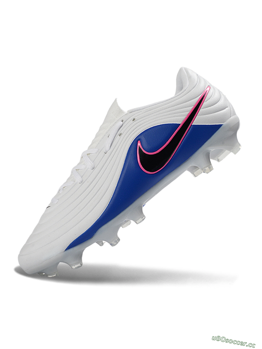Men's Nike Tiempo Legend 11 Elite FG Firm Ground Low-Tops Football Boots - White/Electric Blue/Fusion Pink 5