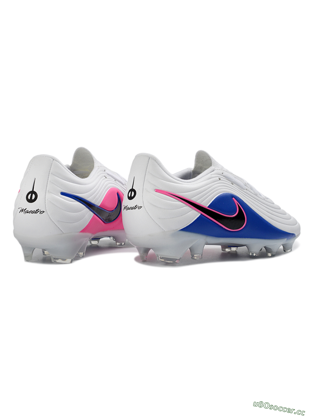 Men's Nike Tiempo Legend 11 Elite FG Firm Ground Low-Tops Football Boots - White/Electric Blue/Fusion Pink 6