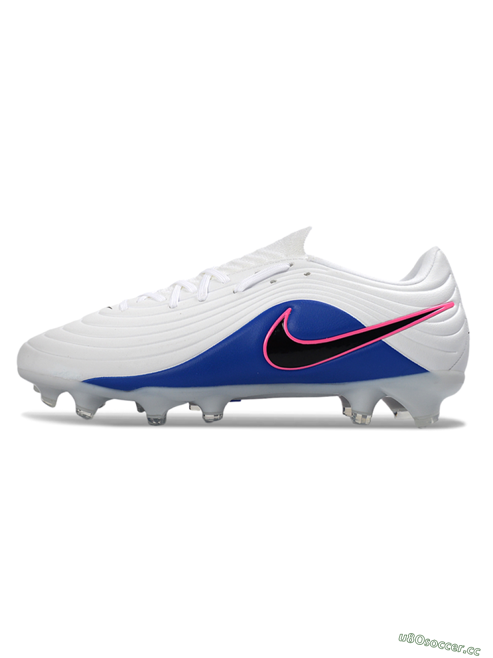 Men's Nike Tiempo Legend 11 Elite FG Firm Ground Low-Tops Football Boots - White/Electric Blue/Fusion Pink 0