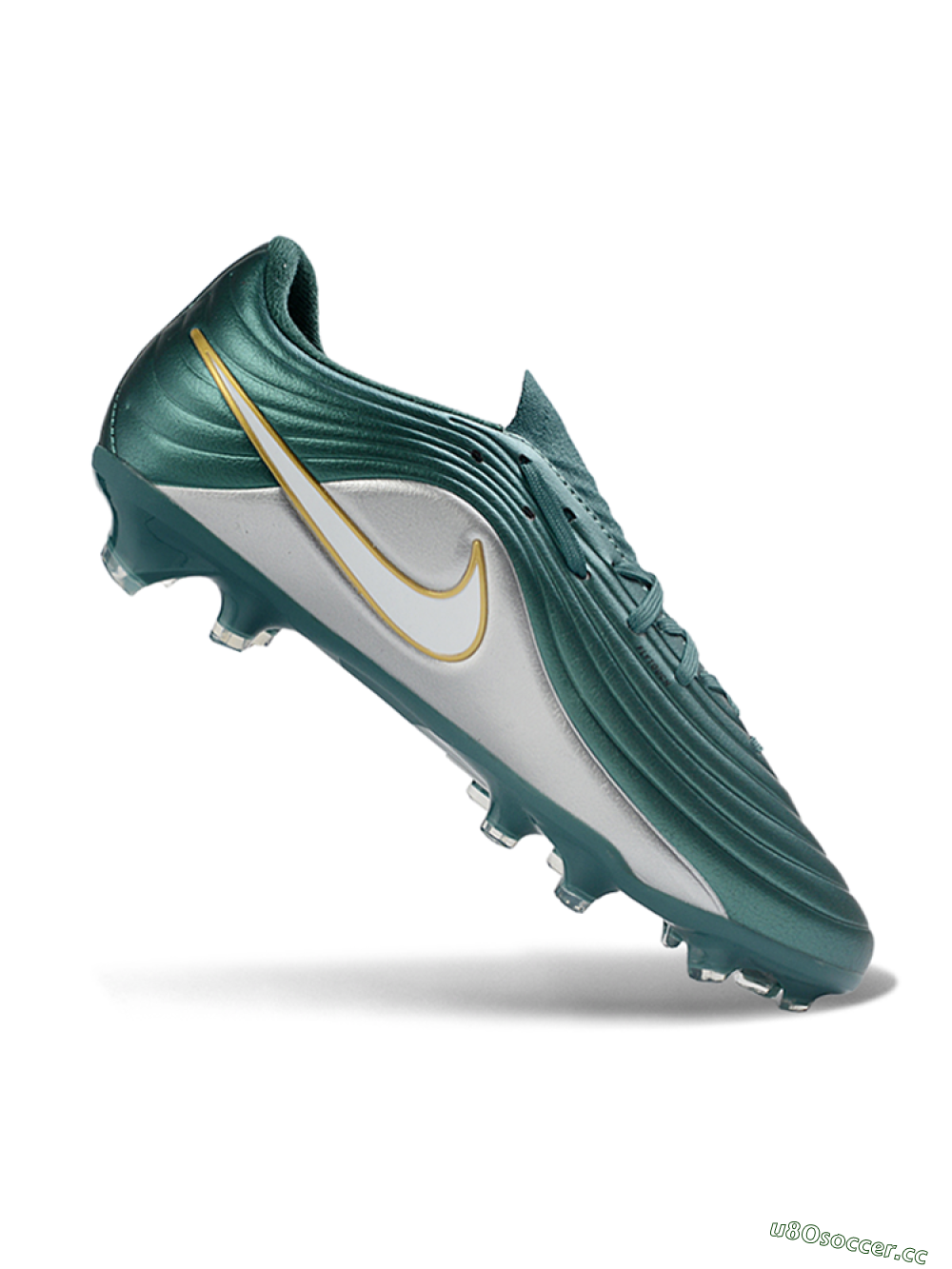 Men's Nike Tiempo Legend 11 Elite FG Firm Ground Low-Tops Football Boots - Teal/Luminous Gold/Metallic Silver 4