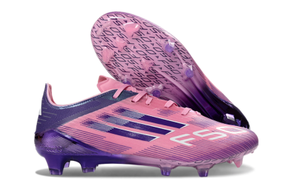 Unisex Adidas F50 Elite FG Firm Ground Low-Tops Football Boots - Pink/Vivid Purple/Soft Pink
