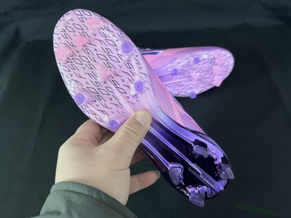 Unisex Adidas F50 Elite FG Firm Ground Low-Tops Football Boots - Pink/Vivid Purple/Soft Pink