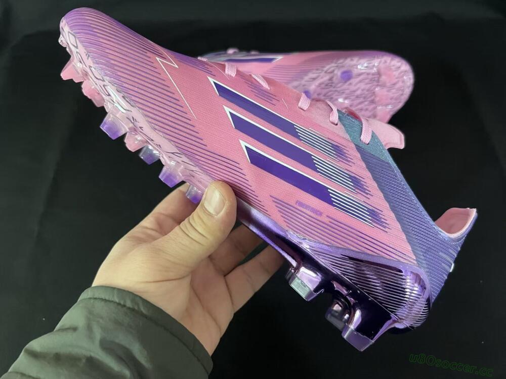 Unisex Adidas F50 Elite FG Firm Ground Low-Tops Football Boots - Pink/Vivid Purple/Soft Pink