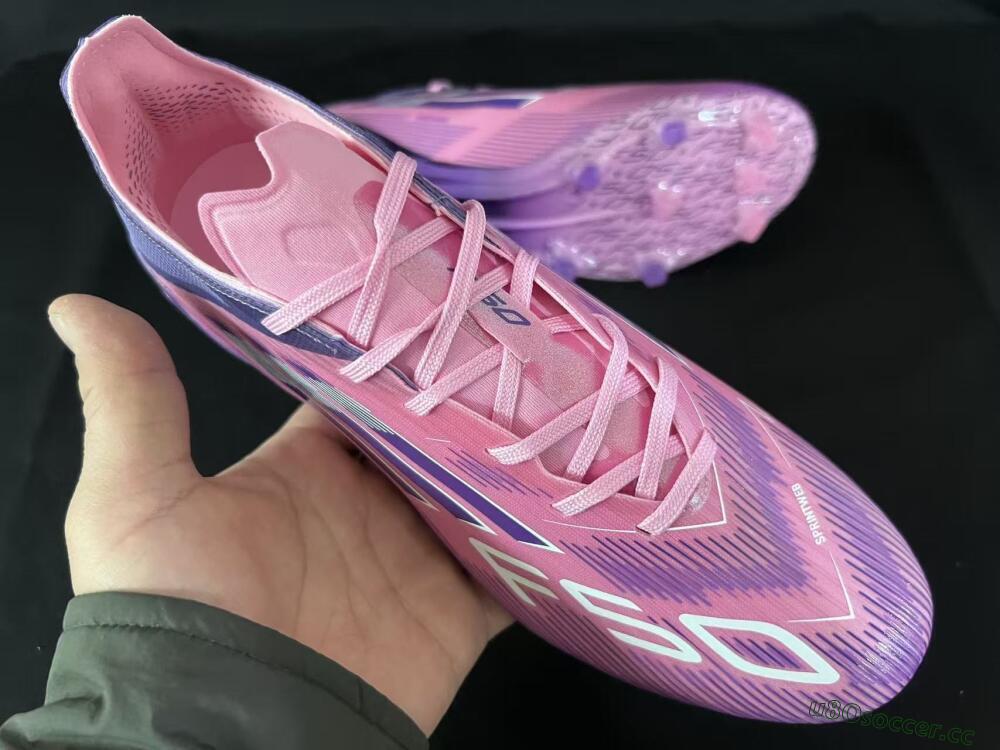 Unisex Adidas F50 Elite FG Firm Ground Low-Tops Football Boots - Pink/Vivid Purple/Soft Pink