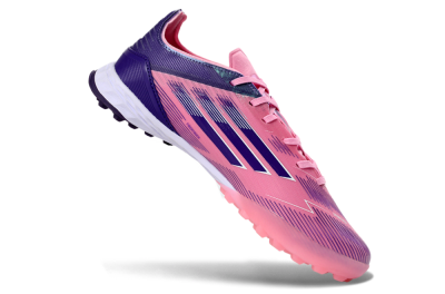 Unisex Adidas F50 Pro TF Artificial Turf Low-Tops Football Shoes - Pink/Vibrant Pink/Deep Purple