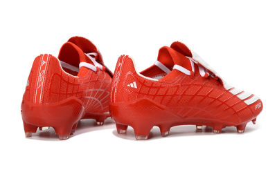 Men's Adidas F50 Elite FG Firm Ground Low-Tops Football Boots - Red/Bright Crimson/White