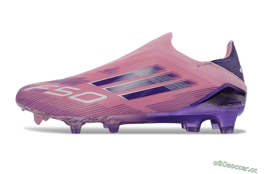 Unisex Adidas F50 Elite Laceless FG Firm Ground Low-Tops Football Boots - Pink/Lavender Mist/Deep Purple 0