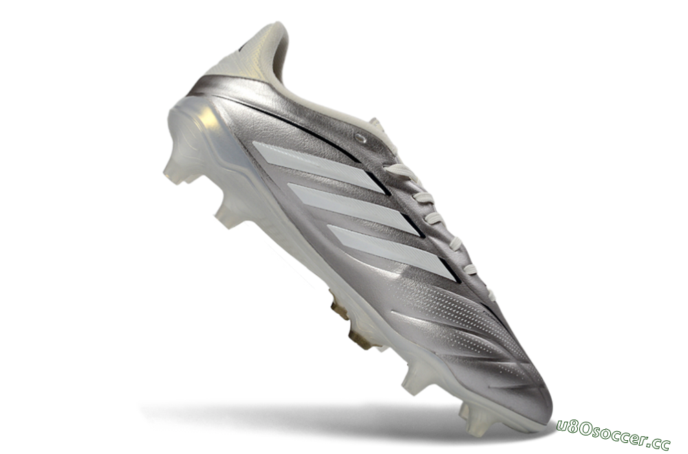 Men's Adidas Copa Pure 3 Elite FG Firm Ground Low-Tops Football Boots - Silver/Metallic Gray/White 4