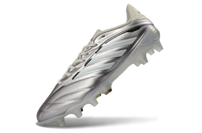 Men's Adidas Copa Pure 3 Elite FG Firm Ground Low-Tops Football Boots - Silver/Metallic Gray/White