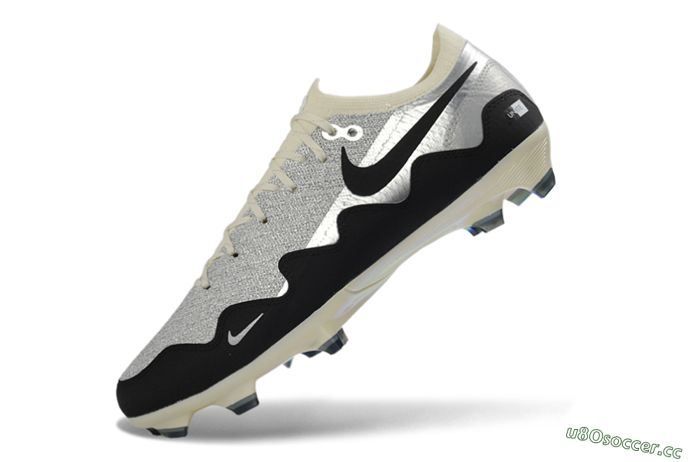Unisex Patta United x Nike Air Zoom Mercurial Vapor 16 Elite FG Firm Ground Low-Tops Football Boots - Black/Metallic Silver/Neutral Grey 5