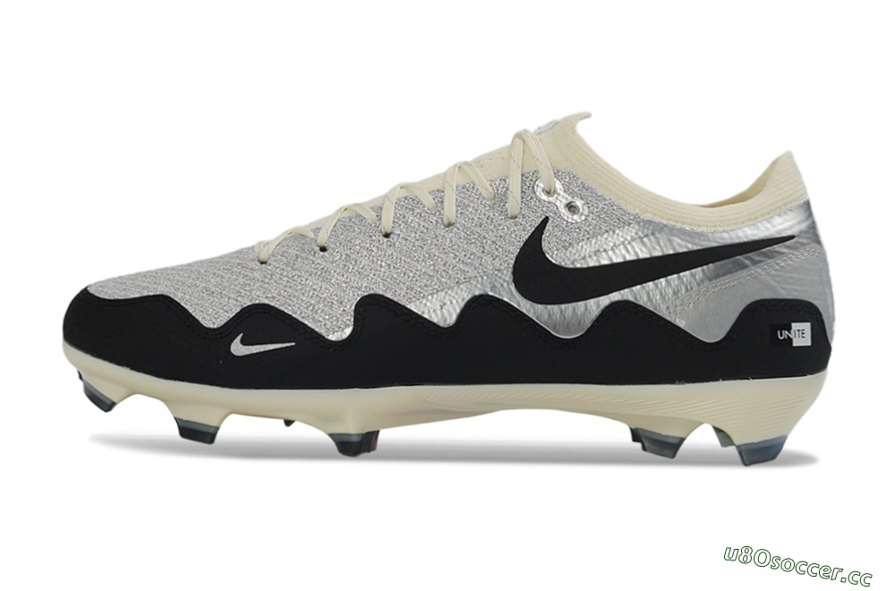 Unisex Patta United x Nike Air Zoom Mercurial Vapor 16 Elite FG Firm Ground Low-Tops Football Boots - Black/Metallic Silver/Neutral Grey 0