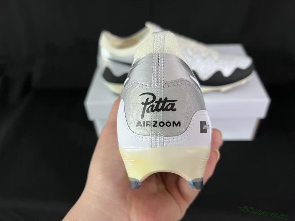 Unisex Patta United x Nike Air Zoom Mercurial Vapor 16 Elite FG Firm Ground Low-Tops Football Boots - Black/Metallic Silver/Neutral Grey
