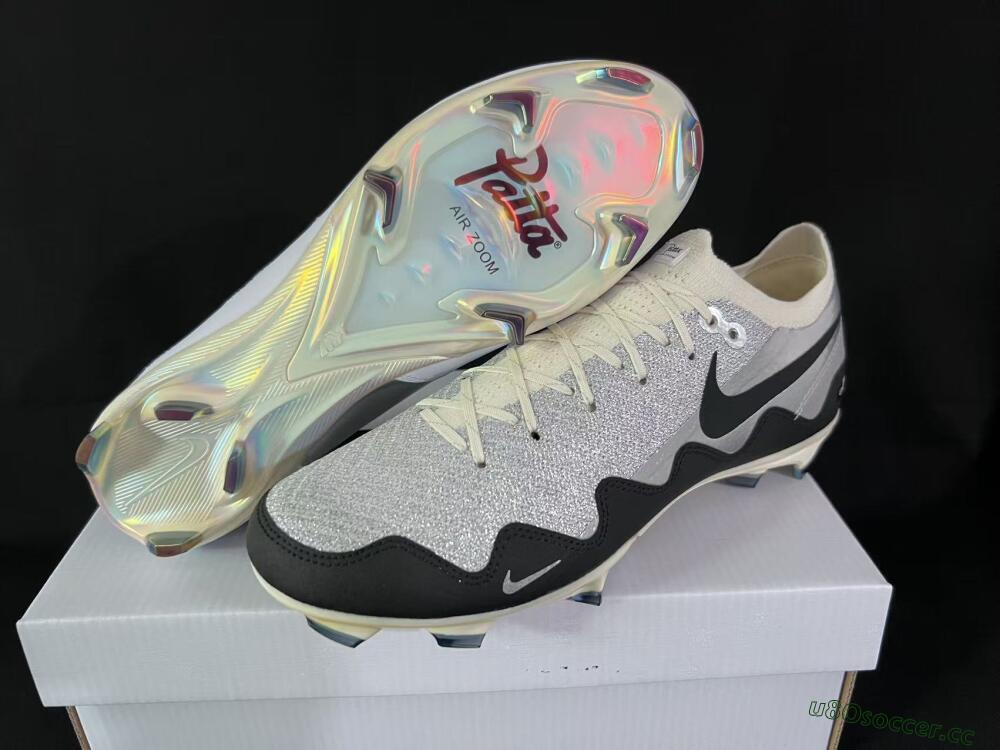 Unisex Patta United x Nike Air Zoom Mercurial Vapor 16 Elite FG Firm Ground Low-Tops Football Boots - Black/Metallic Silver/Neutral Grey