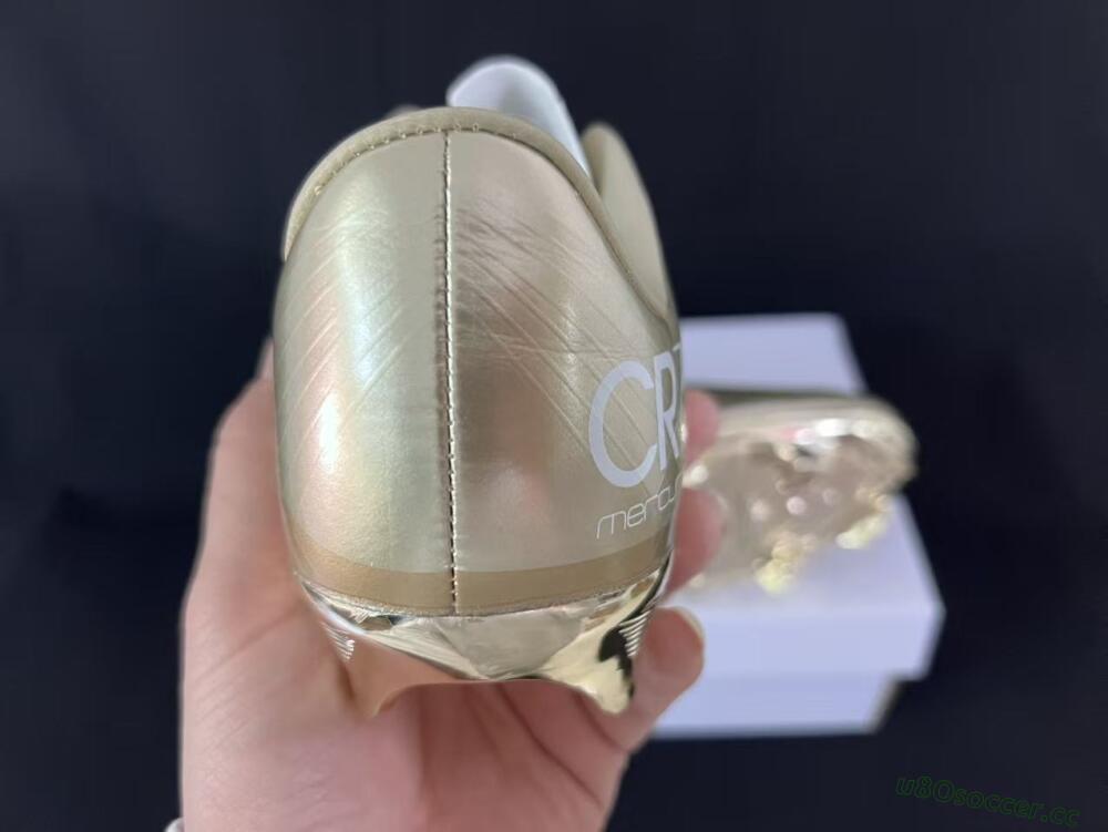 Men's Nike Air Zoom Mercurial Vapor 1 Elite CR7 FG Firm Ground Low-Tops Football Boots - Gold/Metallic Gold/White