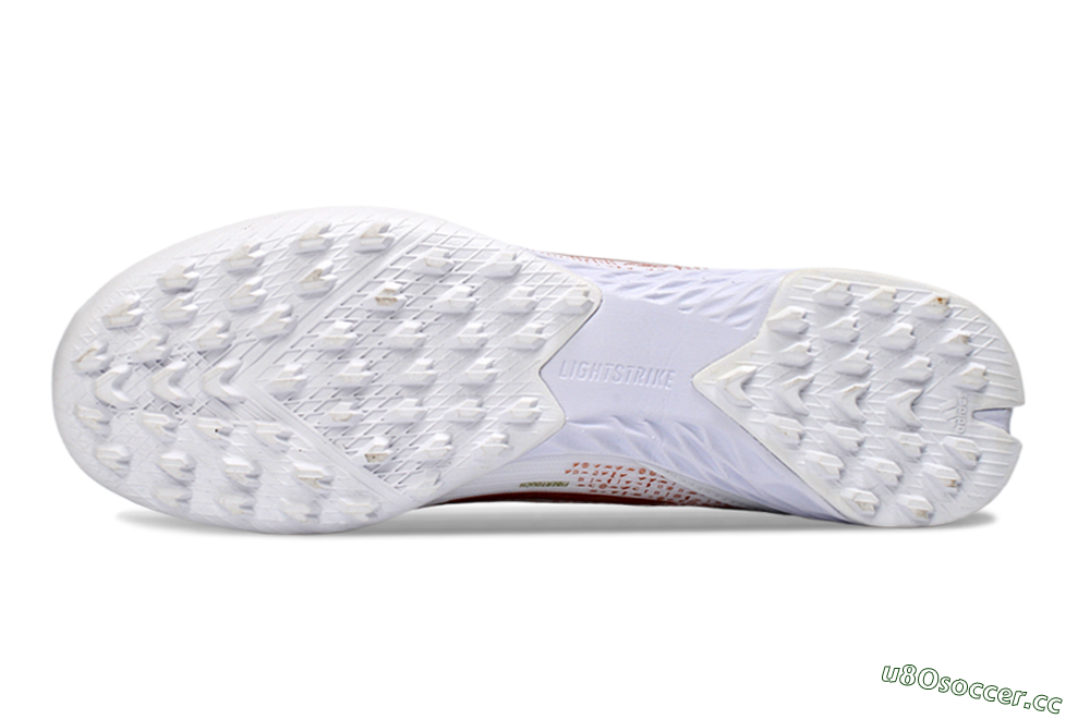 Unisex Adidas F50 Pro TF Artificial Turf Low-Tops Football Shoes - White/Metallic Gold/Blazing Orange 6