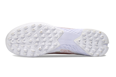 Unisex Adidas F50 Pro TF Artificial Turf Low-Tops Football Shoes - White/Metallic Gold/Blazing Orange