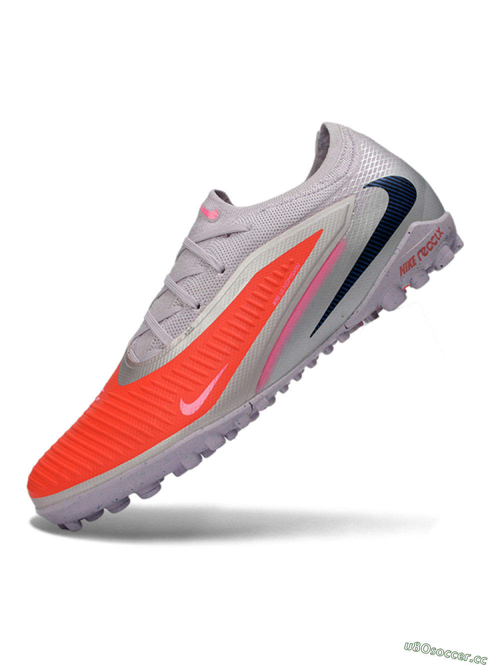 Unisex Nike Phantom 6 Elite Low TF Artificial Turf Low-Tops Football Shoes - Pink/Bright Orange/Slate Gray 5