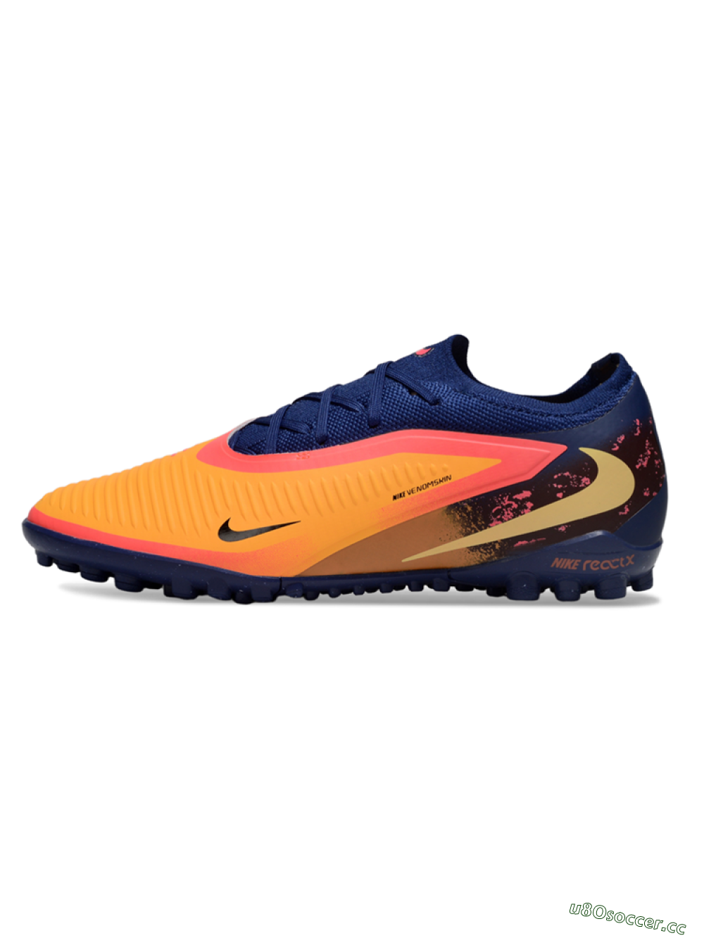 Unisex Nike Phantom 6 Elite Low TF Artificial Turf Low-Tops Football Shoes - Orange/Midnight Blue/Neon Pink 0