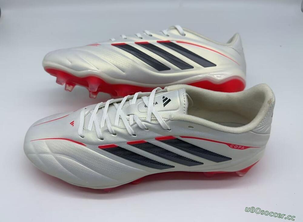 Men's Adidas Copa Pure 2+ Elite AG Artificial Grass Low-Tops Football Boots - White/Bright Red/Black