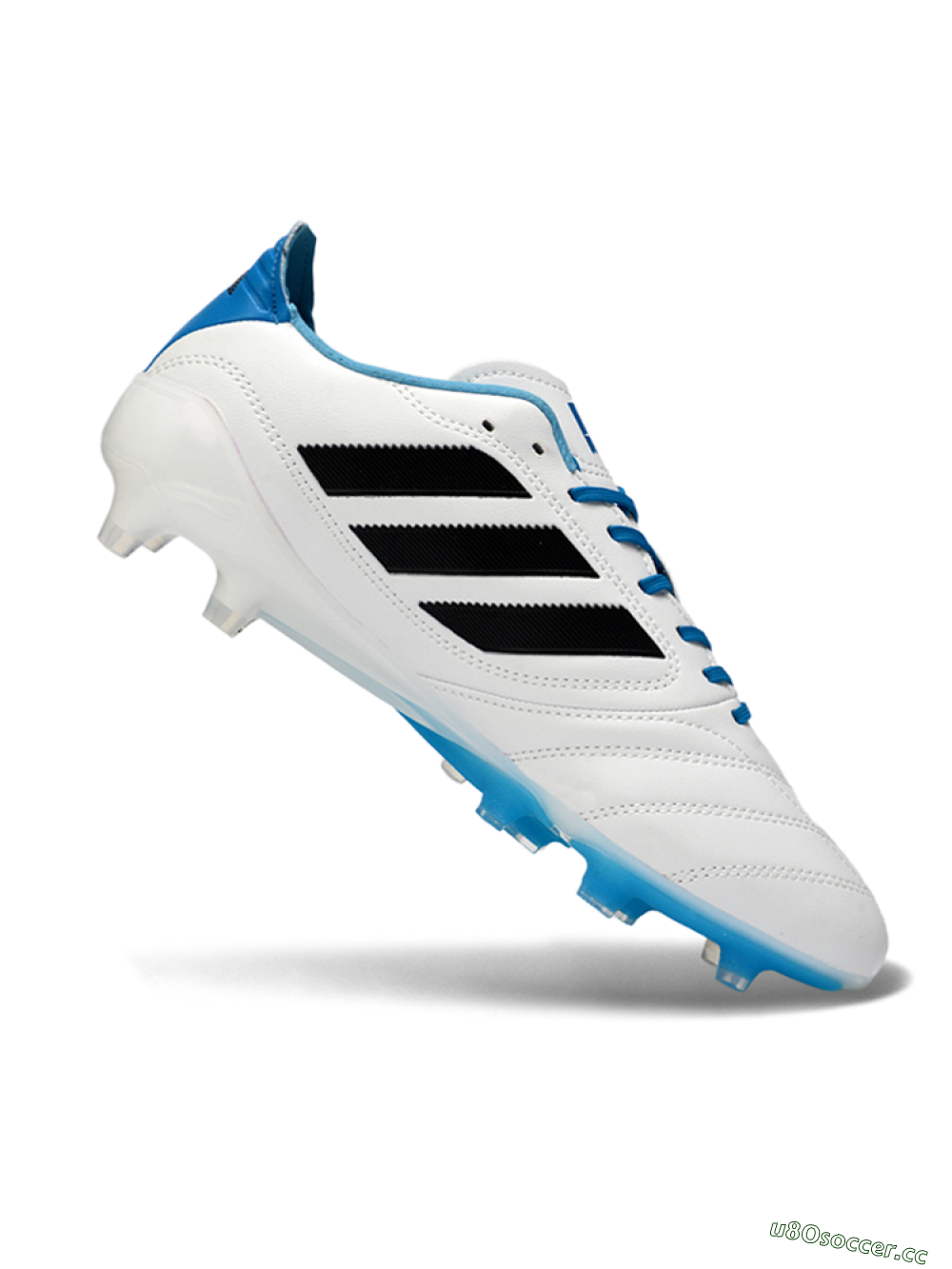 Men's Adidas Copa Pure 2+ Elite AG Artificial Grass Low-Tops Football Boots - White/Electric Blue/Black 4