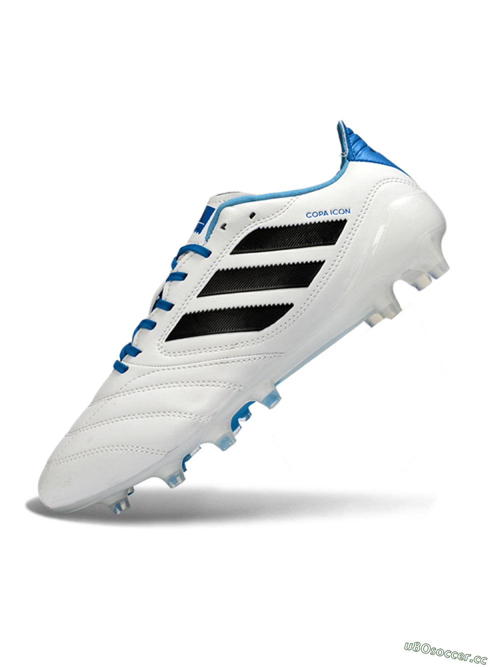 Men's Adidas Copa Pure 2+ Elite AG Artificial Grass Low-Tops Football Boots - White/Electric Blue/Black 5