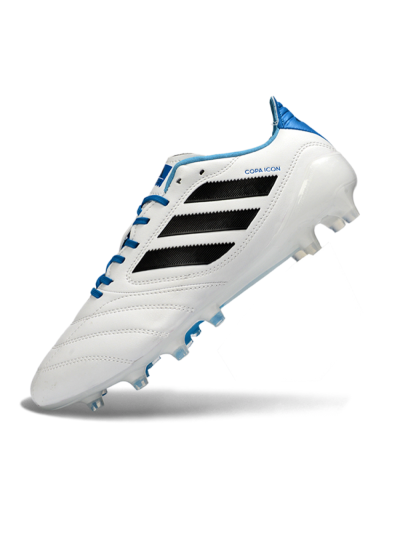 Men's Adidas Copa Pure 2+ Elite AG Artificial Grass Low-Tops Football Boots - White/Electric Blue/Black